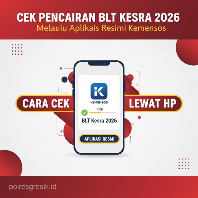 Thumbnail: Cara Cek Pencairan BLT Kesra 2026 Lewat HP Melalui Aplikasi Resmi Kemensos