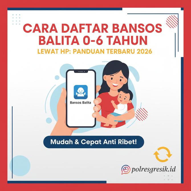 Thumbnail: Cara Daftar Bansos Balita Usia 0 hingga 6 Tahun Lewat HP: Panduan Terbaru 2026
